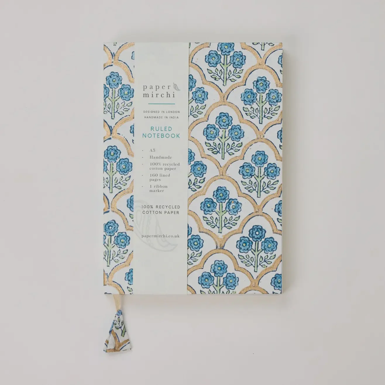 Paper Mirchi A5 Ruled Notebook- Trellis Indigo