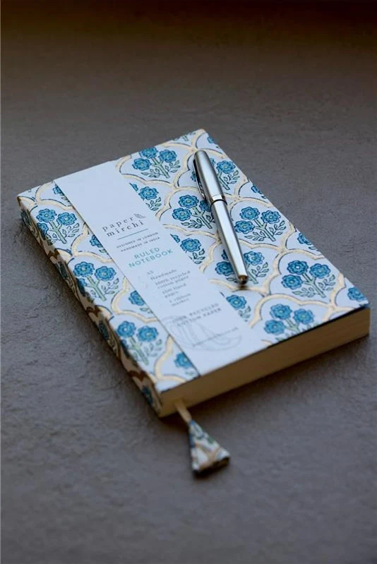 Paper Mirchi A5 Ruled Notebook- Trellis Indigo - Image 4