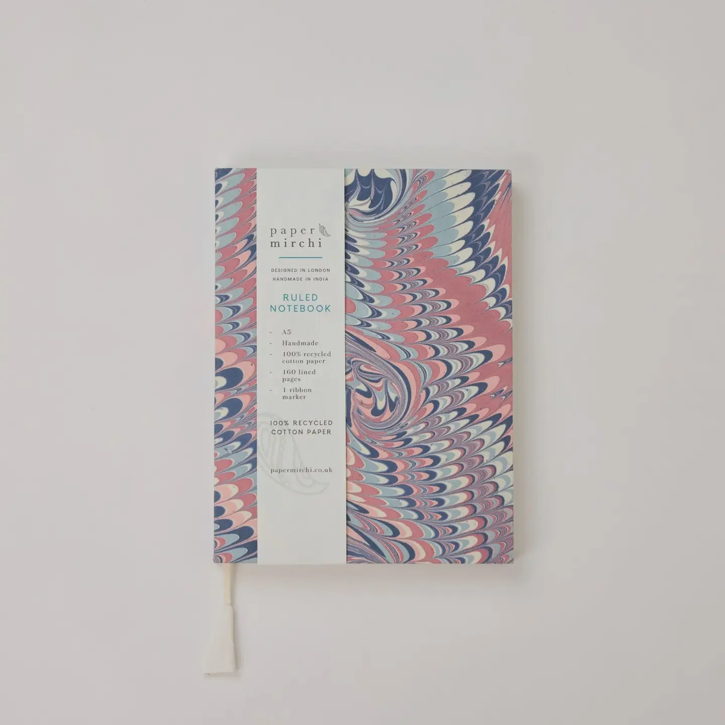 Paper Mirchi A5 Ruled Notebook - Twisted Scallops Hydrangea
