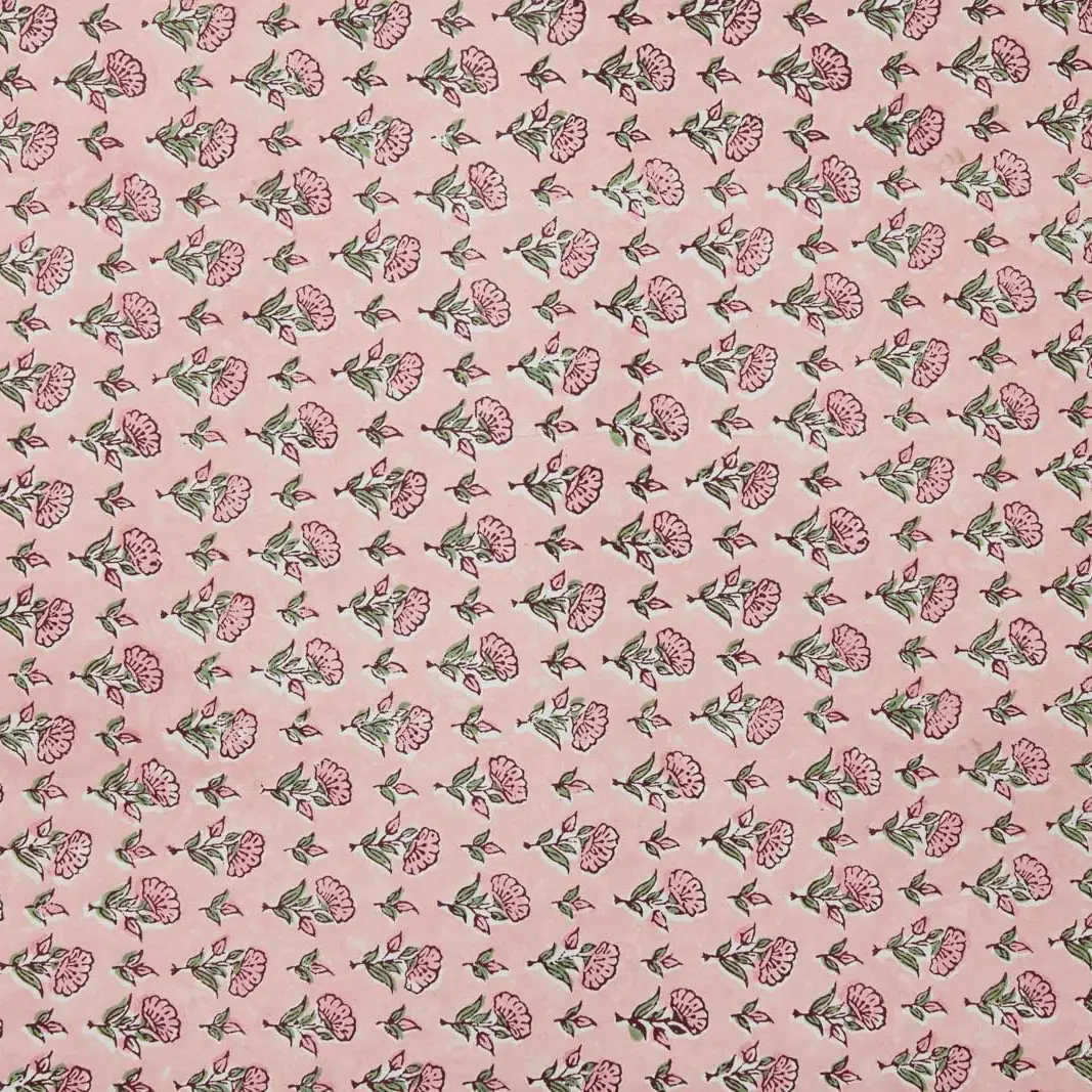 Paper Mirchi Block Printed Wrapping Paper Ditsy Floral Blush - Image 3