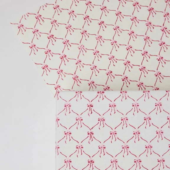Paper Mirchi Block Printed Wrapping Paper Sheets Bp Bows Pink Sorbet - Image 2