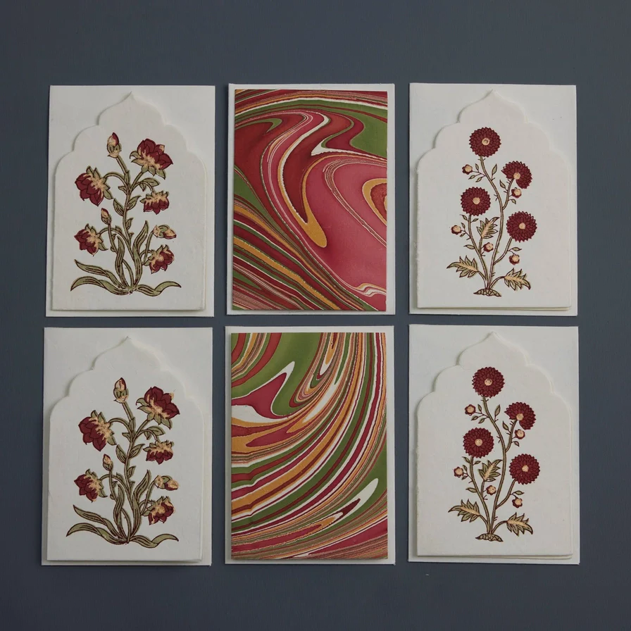 Paper Mirchi Boxed Artisan Notecard Set Sandook Ruby - Image 2