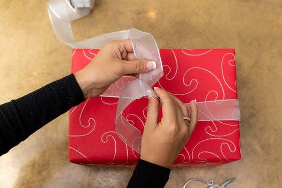 Paper Mirchi Christmas Red Hand Embroidered Wrapping Paper - Image 3