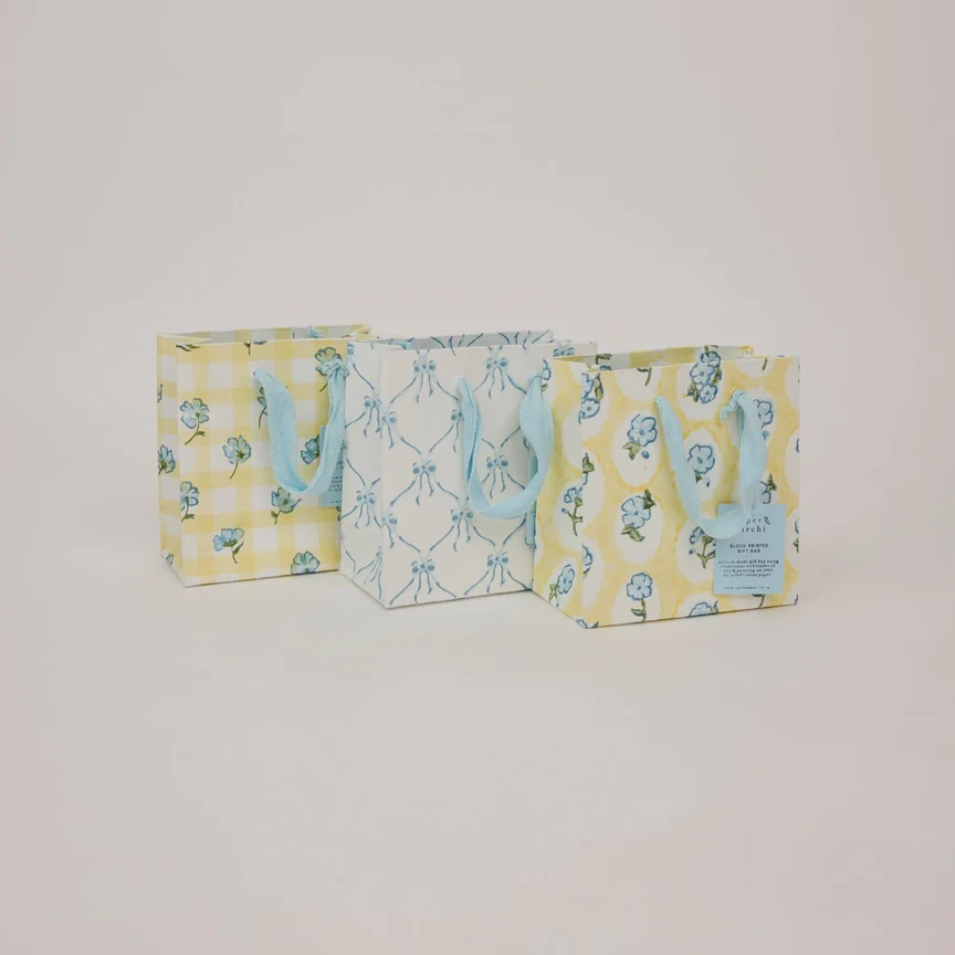 Paper Mirchi Hand Block Printed Gift Bag Small Alaska
