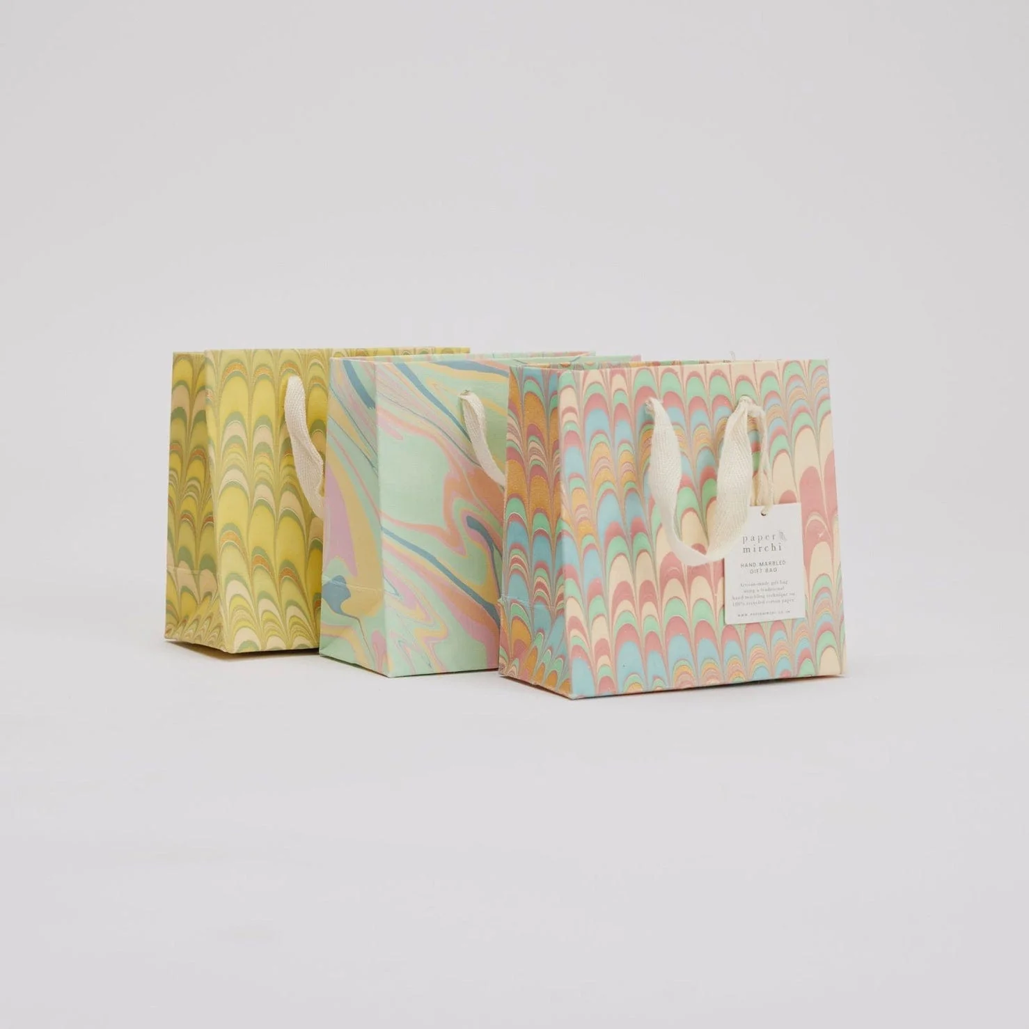 Paper Mirchi Hand Marbled Gift Bag Small Bouquet