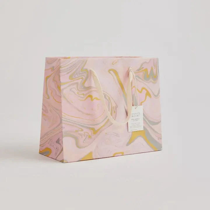 Paper Mirchi Hand Marbled Medium Gift Bag Pastel - Image 5