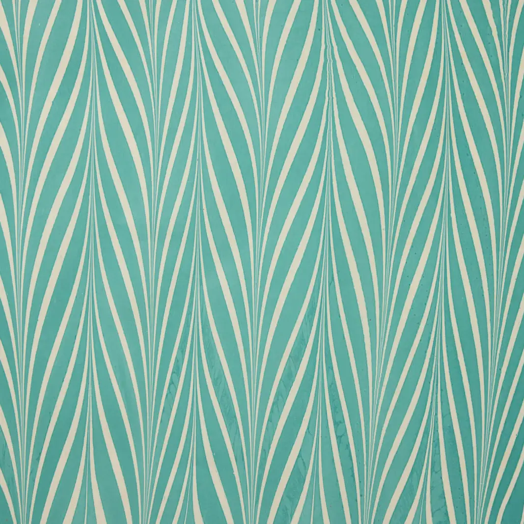 Paper Mirchi Hand Marbled Wrapping Paper - Candy Stripes Turquoise - Image 2