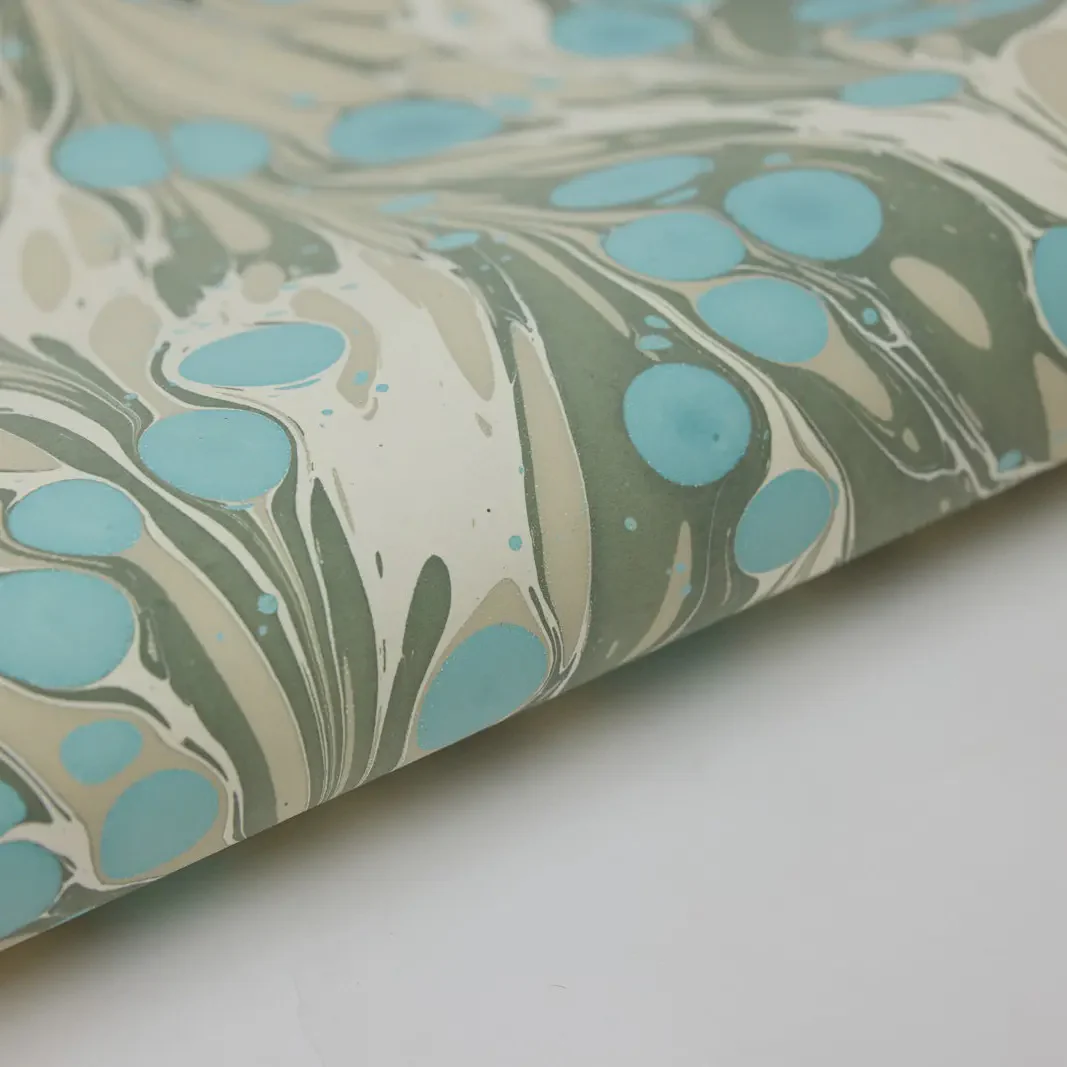 Paper Mirchi Hand Marbled Wrapping Paper- Cosmos Ocean Slate