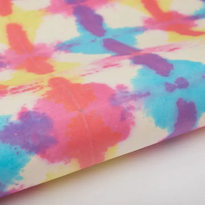 Paper Mirchi Hand Tie Dyed Wrapping Paper Sheet Pyramidal Multicolour