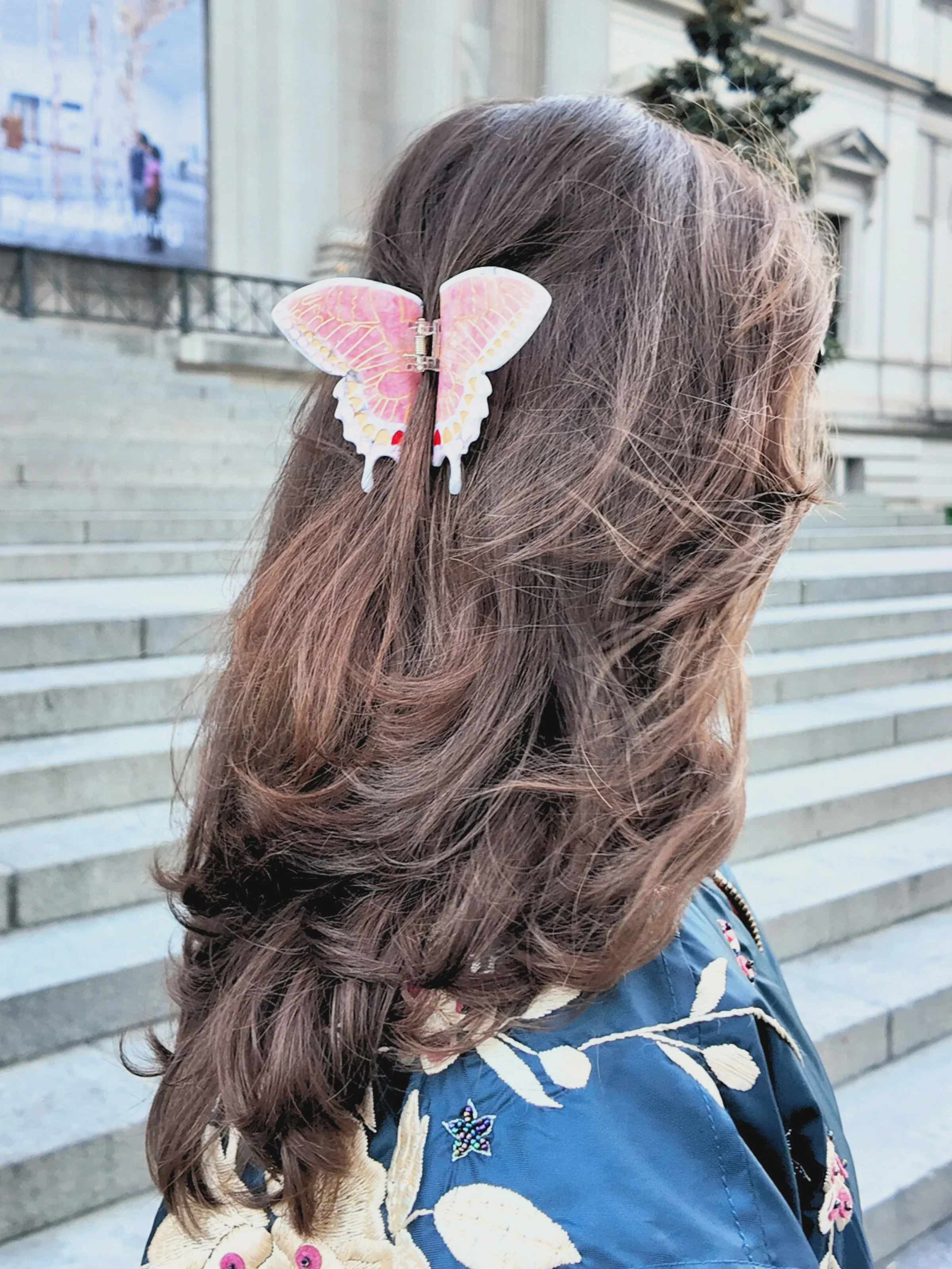 Pink Swallowtail Butterfly Hair Clip