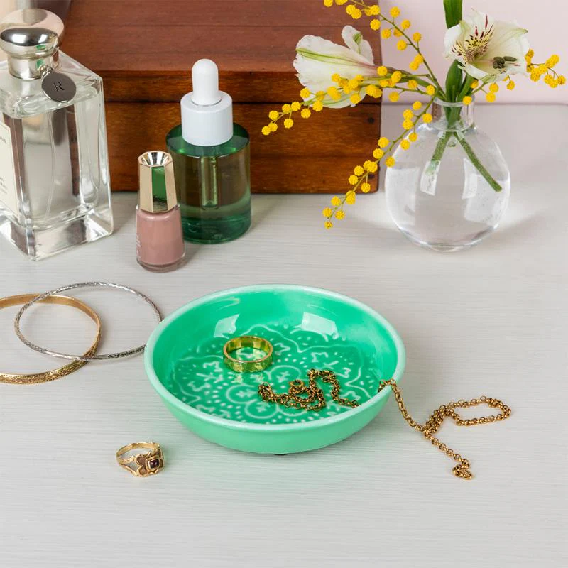 Rex Enamel Trinket Dish - Aqua