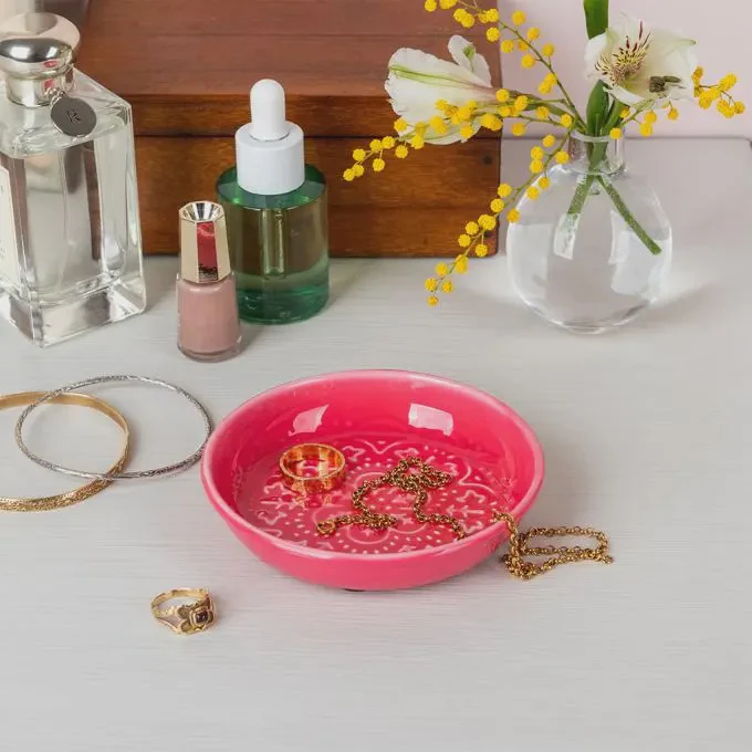 Rex Enamel Trinket Dish - Vibrant Pink
