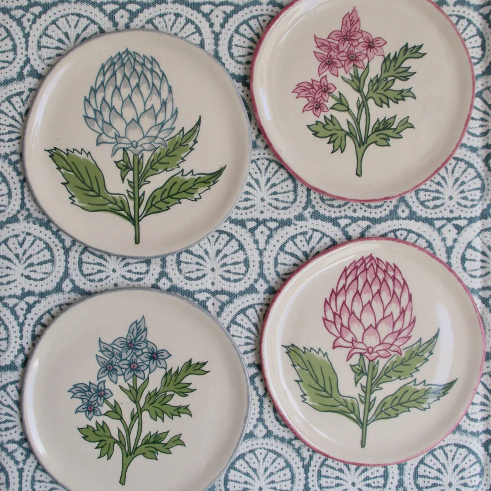Rozablue Little Plate Floral Block Print