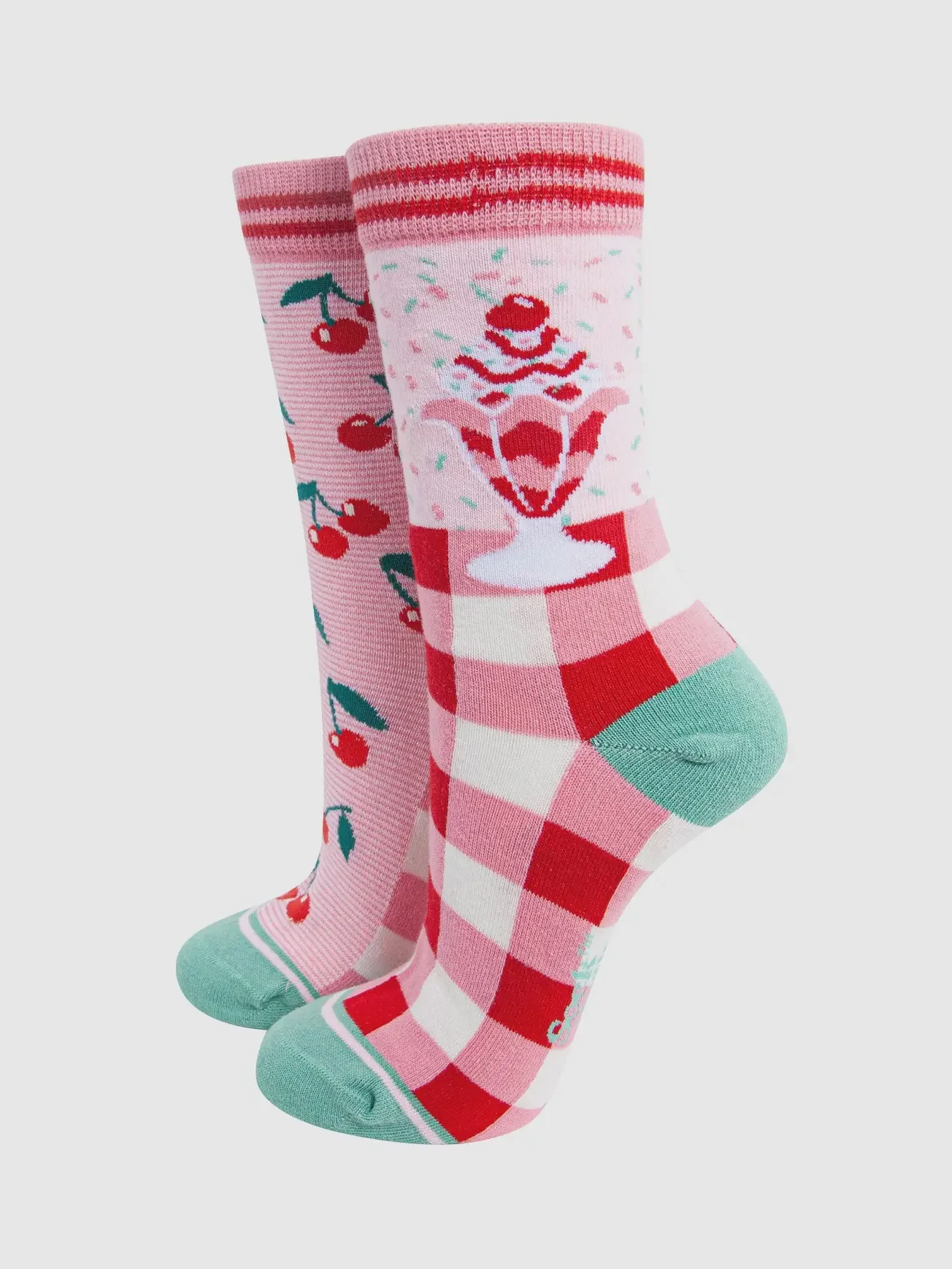 Sock Talk Cherry Ice Cream Sundae Cotton Odd Socks
