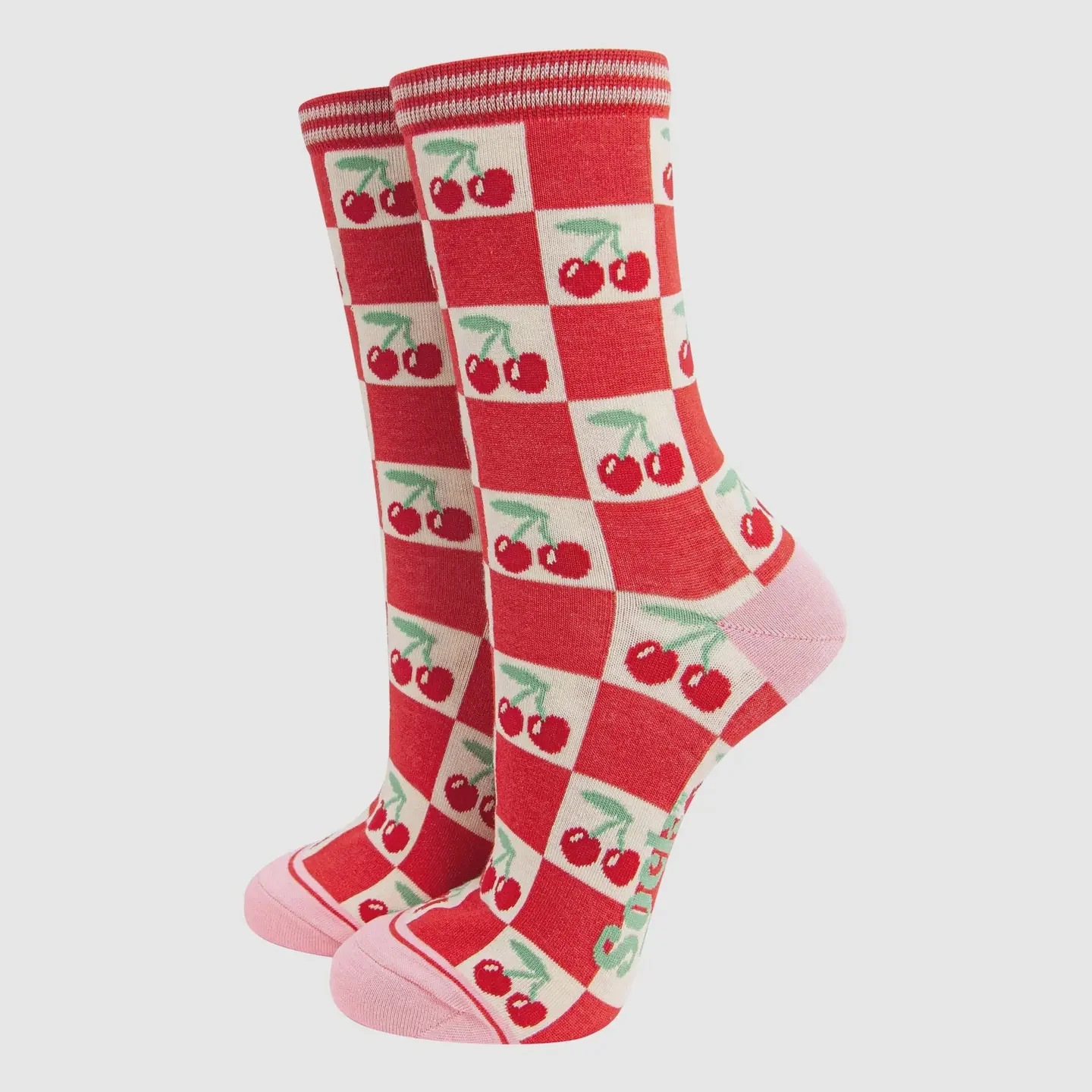 Sock Talk Cherry Squares Bamboo Socks