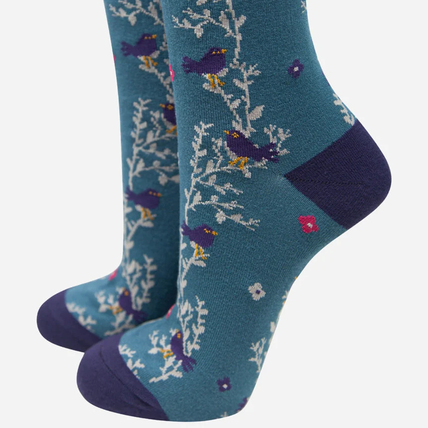 Sock Talk Women's Bamboo Socks Blackbird Vine