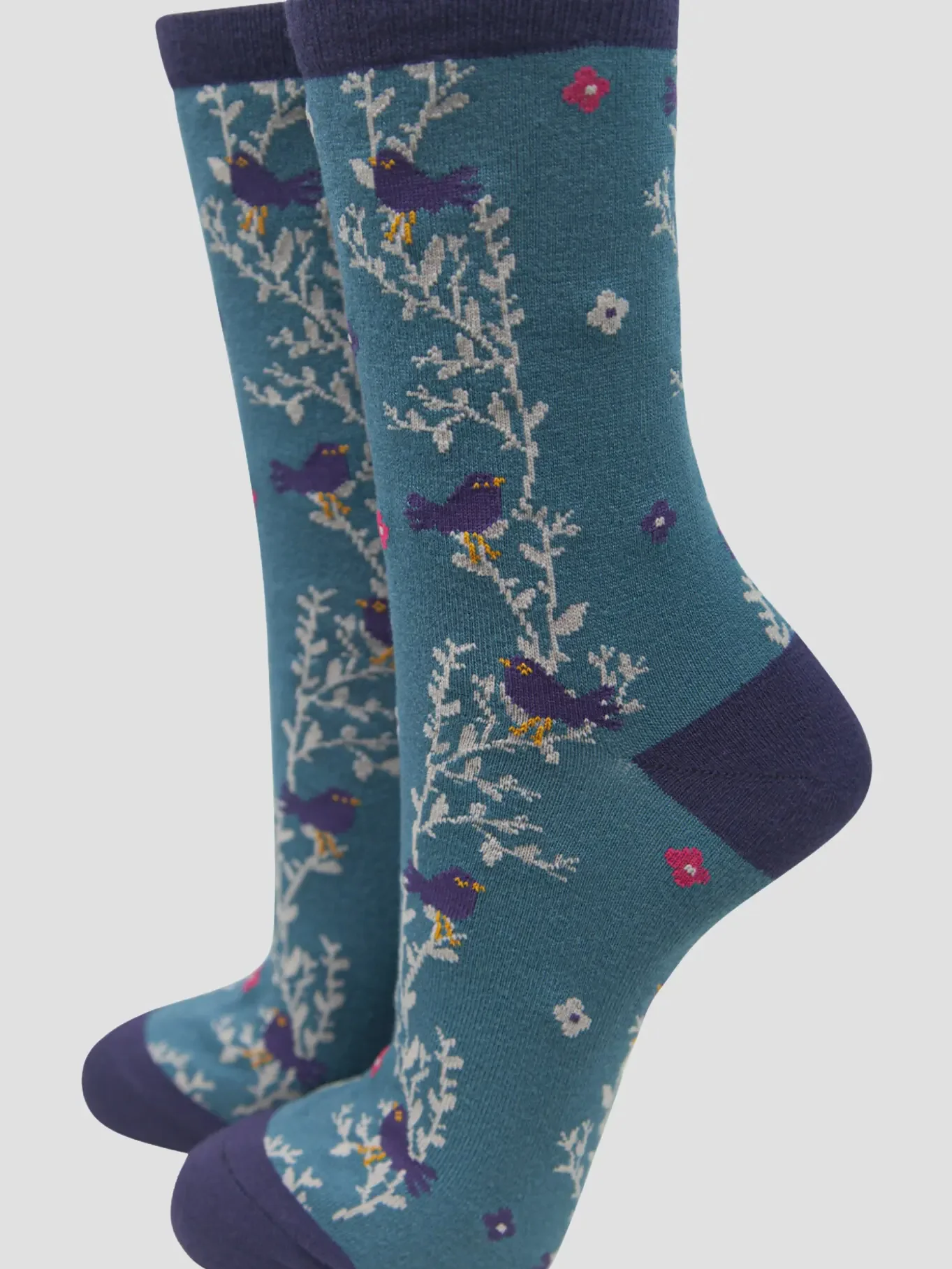 Sock Talk Women's Bamboo Socks Blackbird Vine - Image 2