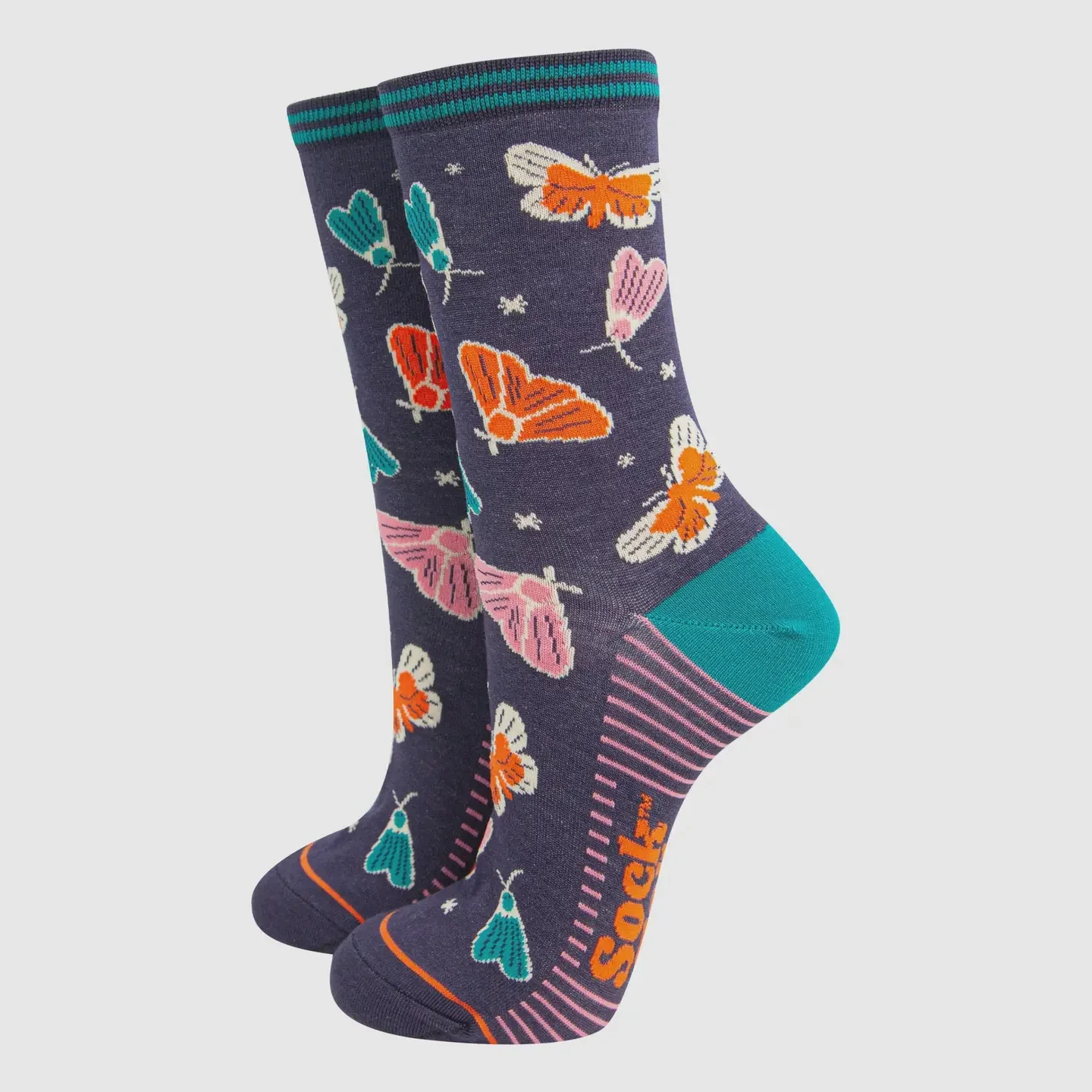 Sock Talk Women's Bamboo Socks- Moths and Stars