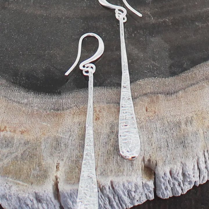 Suzie Blue Beaten Teardrop Earrings