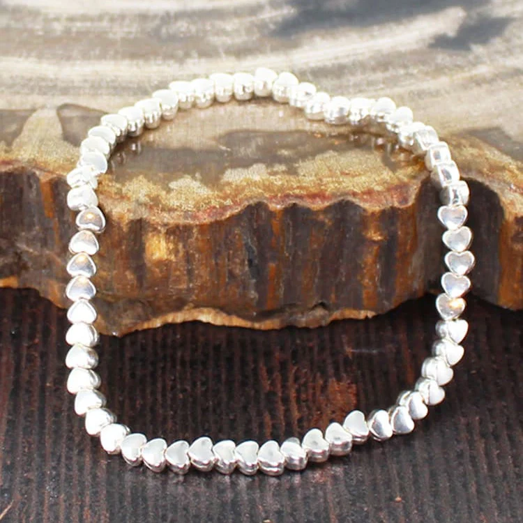 Suzie Blue Elasticated Heart Bracelet