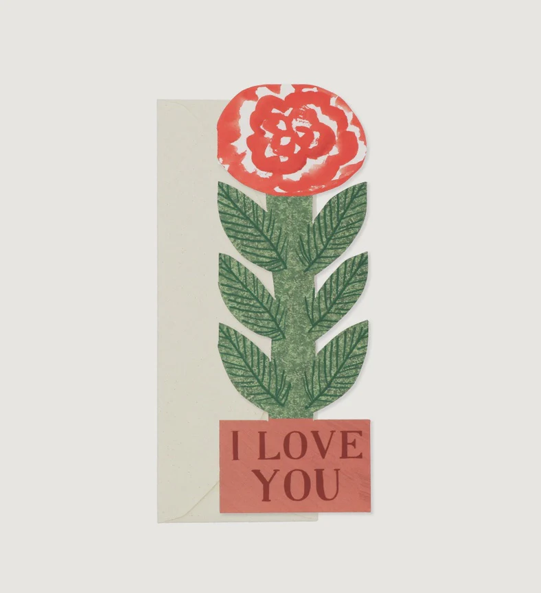 Tall Rose, I Love You Card
