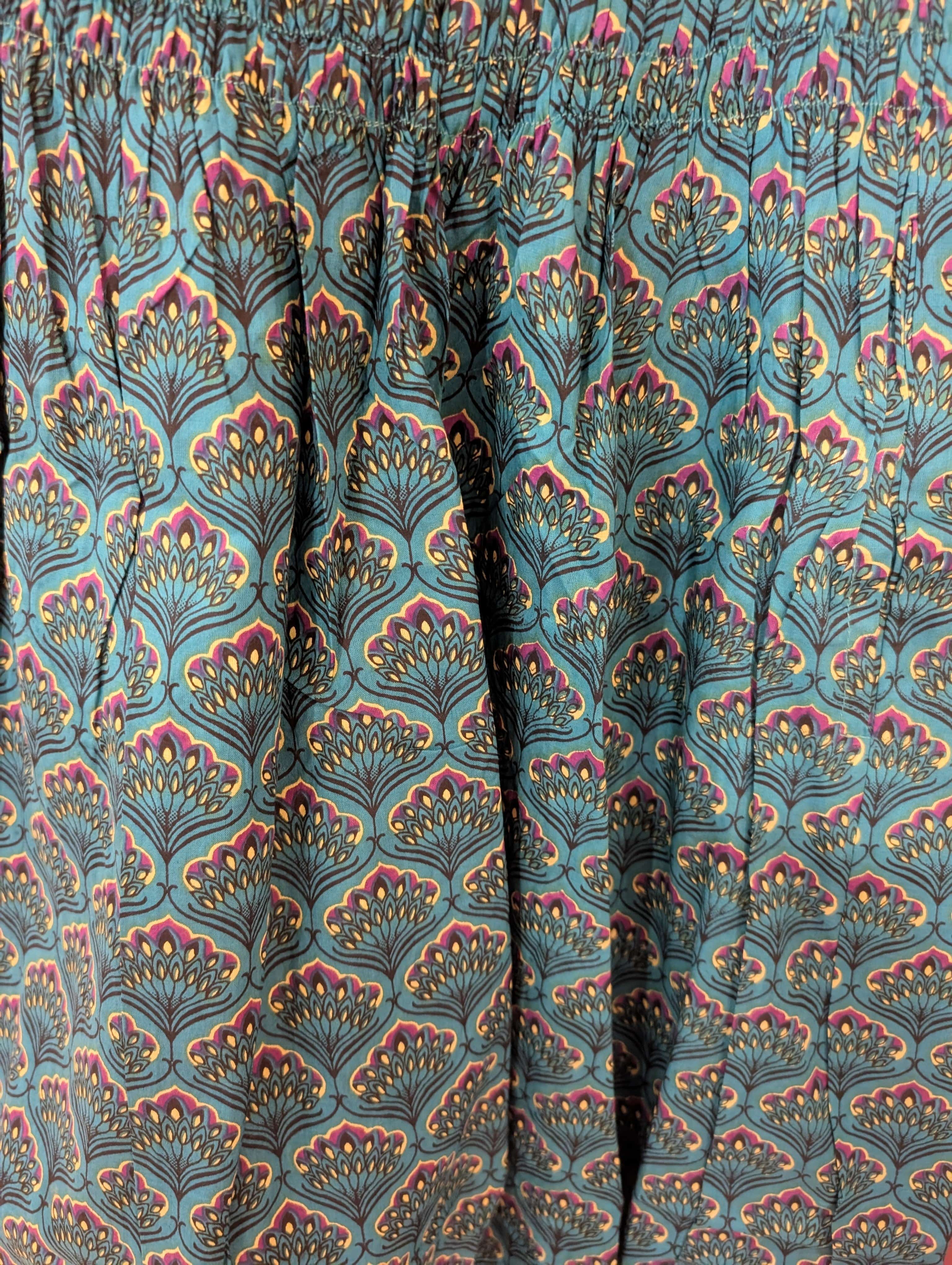 Teal Peacock Cotton Summer Genie - Image 3
