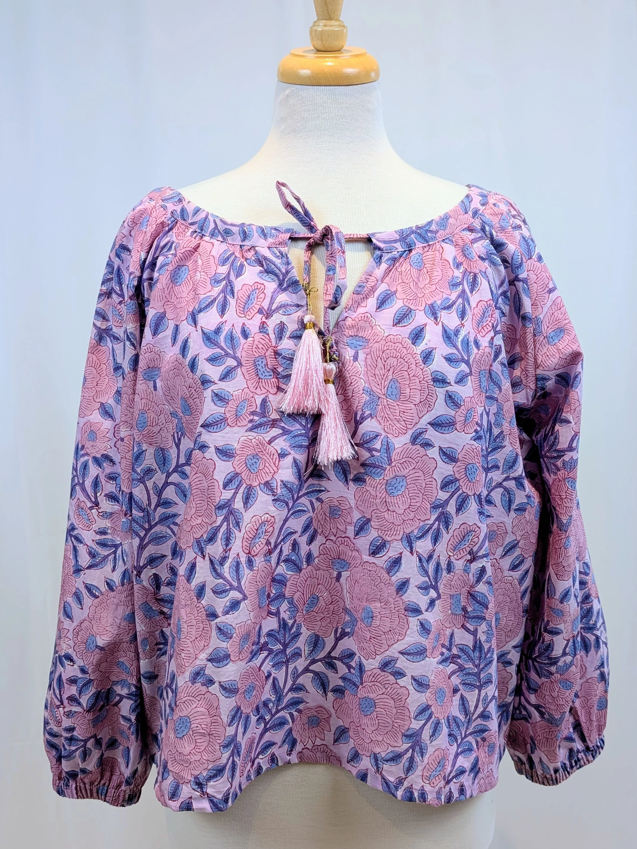 Twinflower Clara Lilac Floral Cotton Blouse