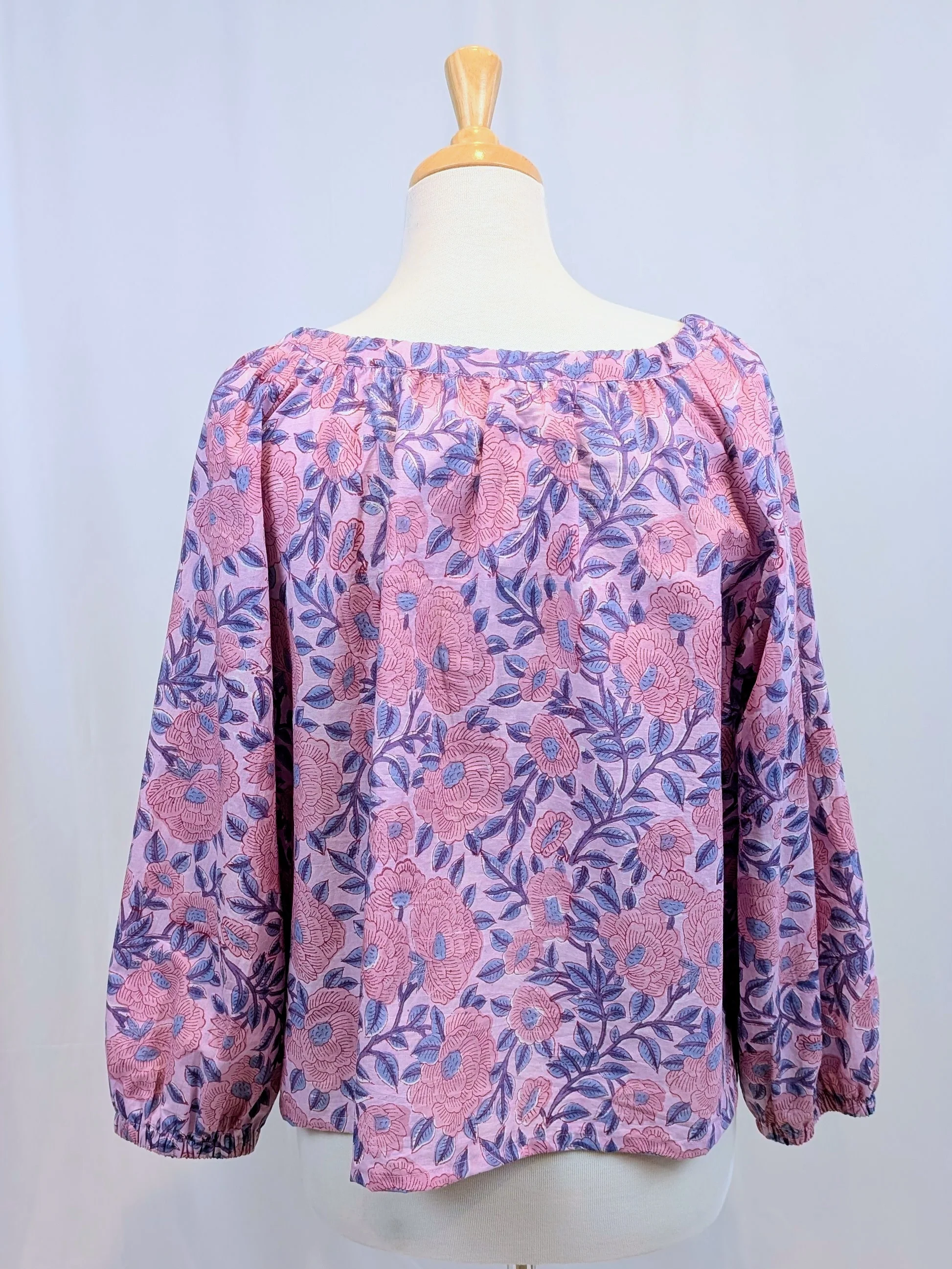 Twinflower Clara Lilac Floral Cotton Blouse - Image 2