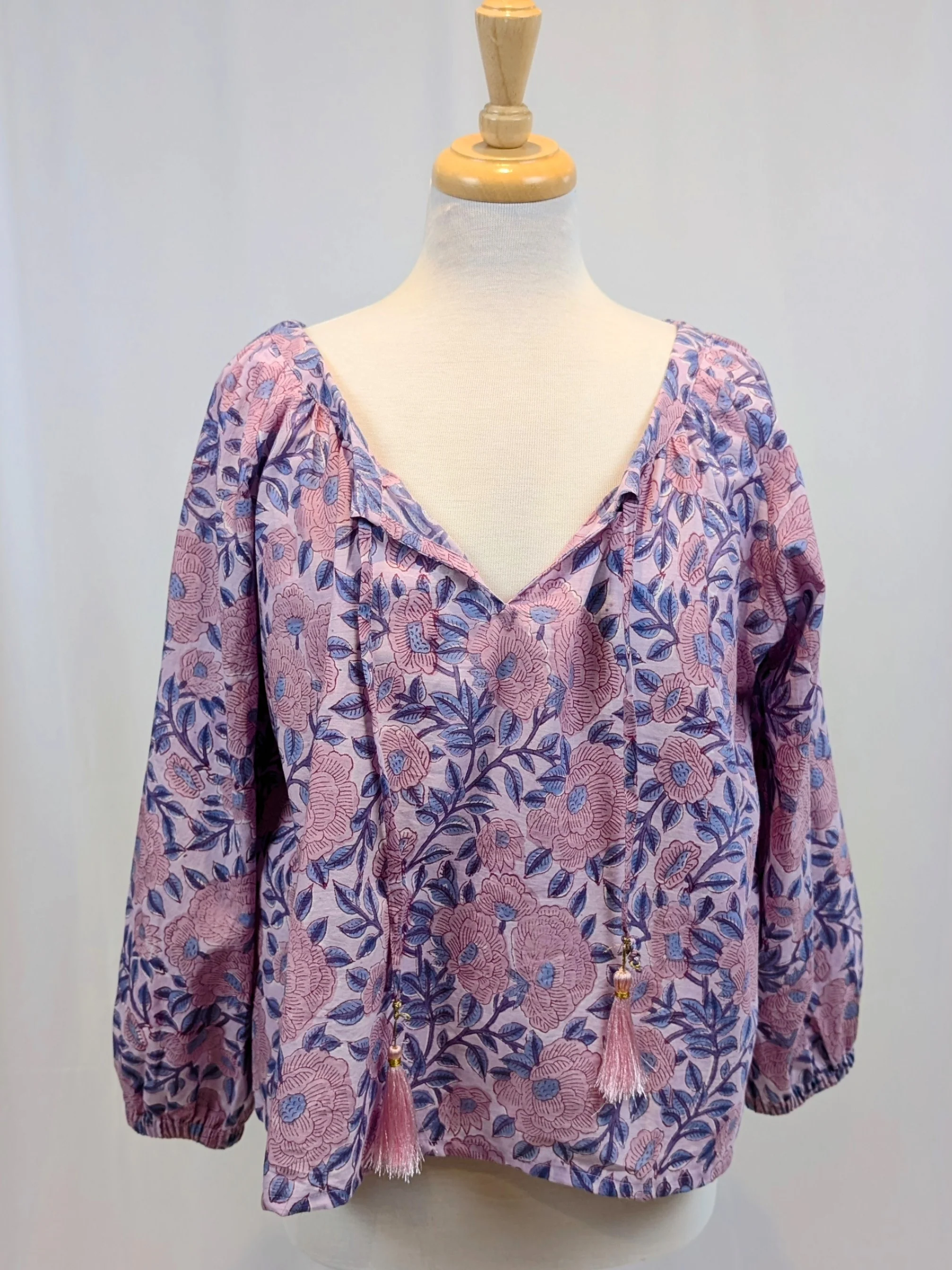 Twinflower Clara Lilac Floral Cotton Blouse - Image 3