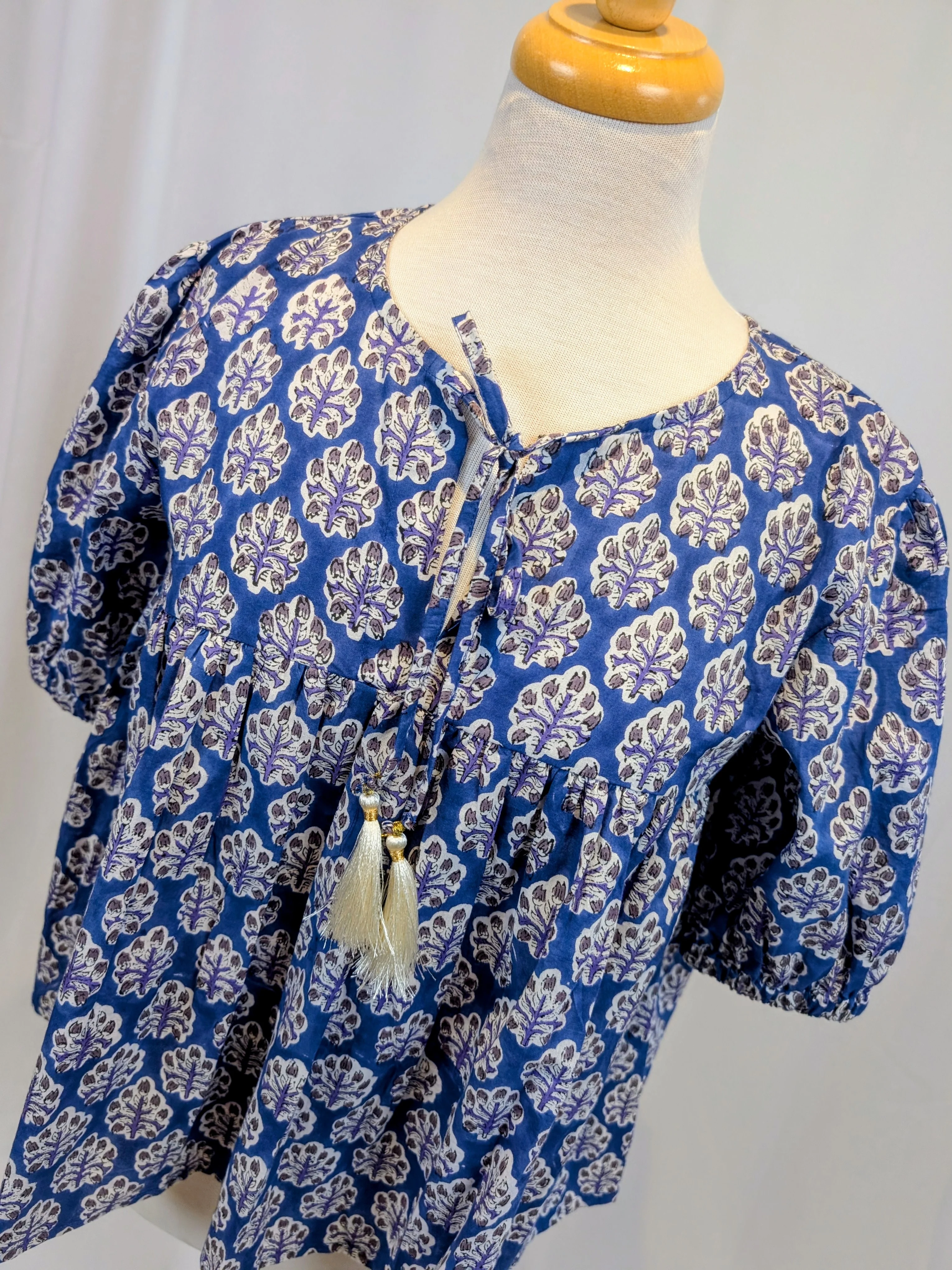 Twinflower Clemence Blouse in Navy Repeat - Image 2