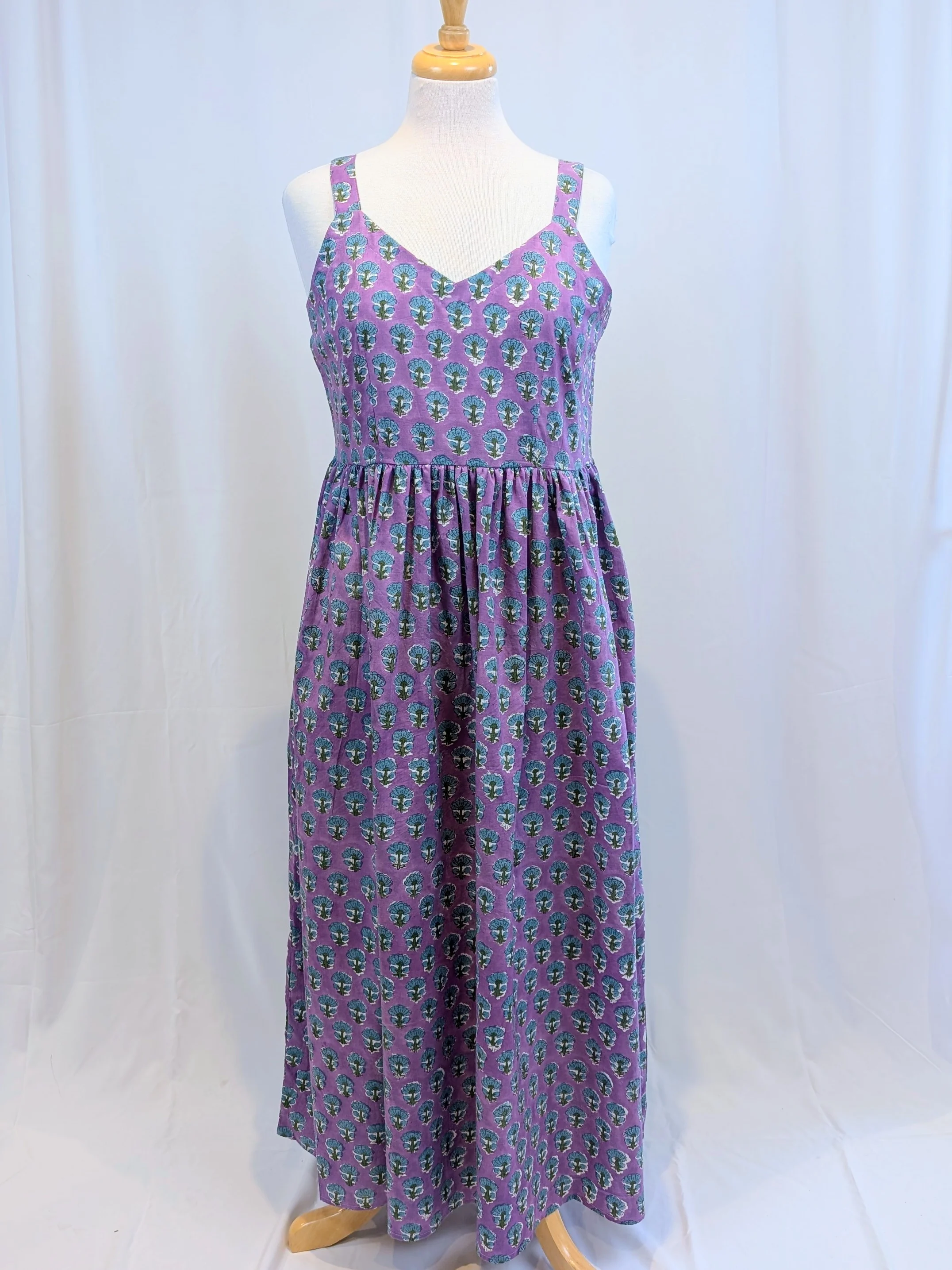 Twinflower Giada Cotton Dress in Purple Repeat