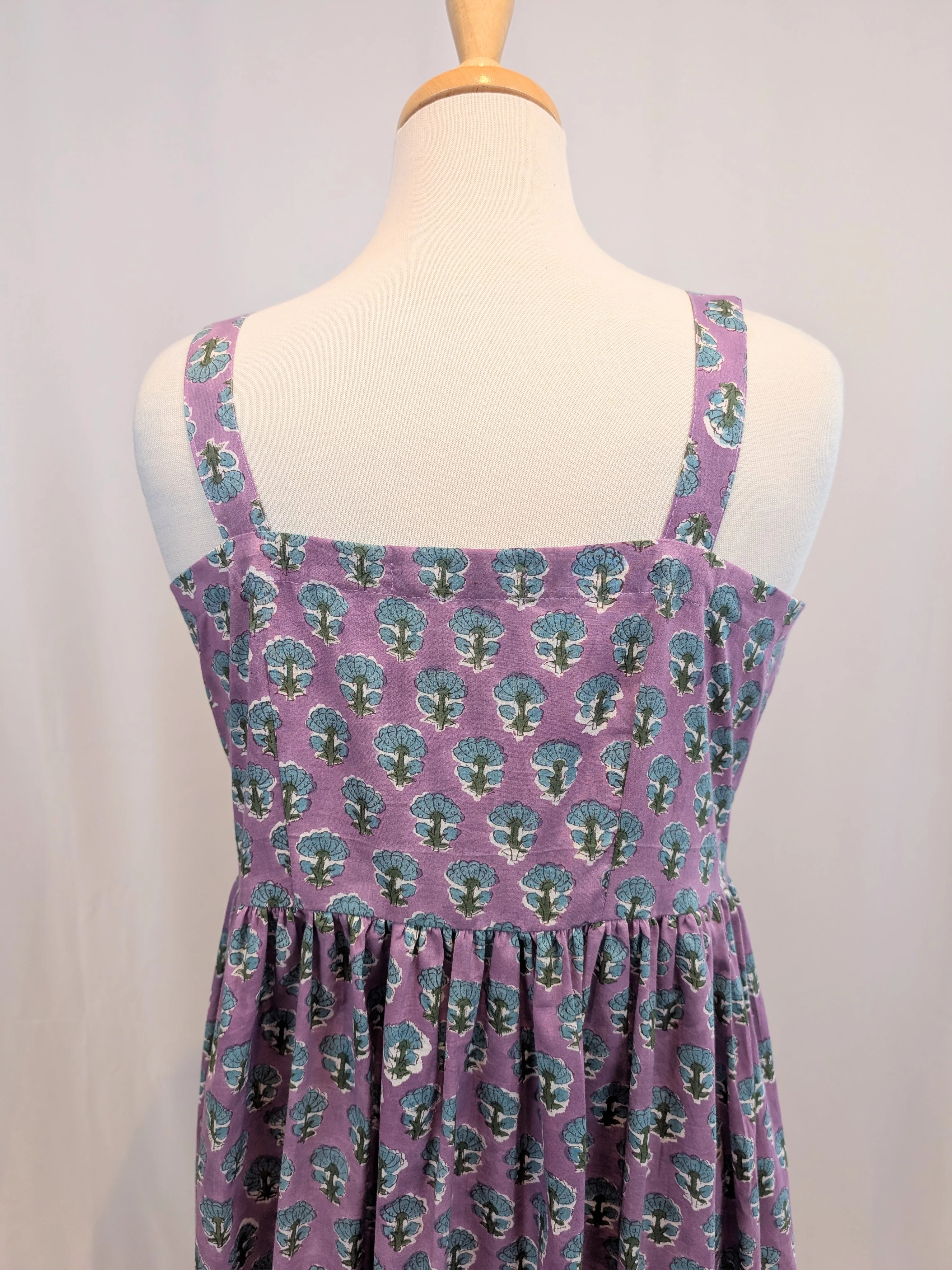Twinflower Giada Cotton Dress in Purple Repeat - Image 4