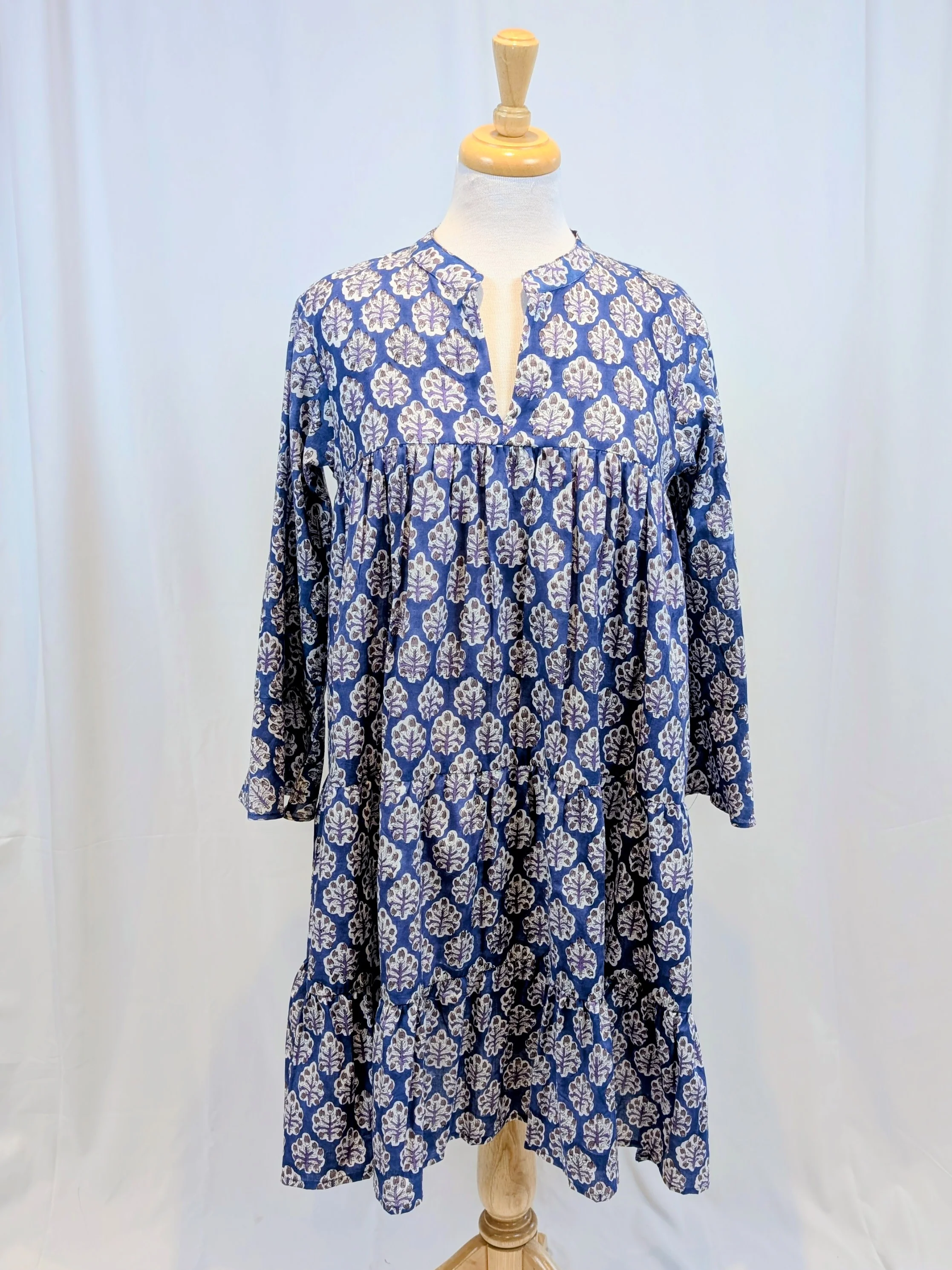 Twinflower Sofia Cotton Swing Dress in Navy Repeat