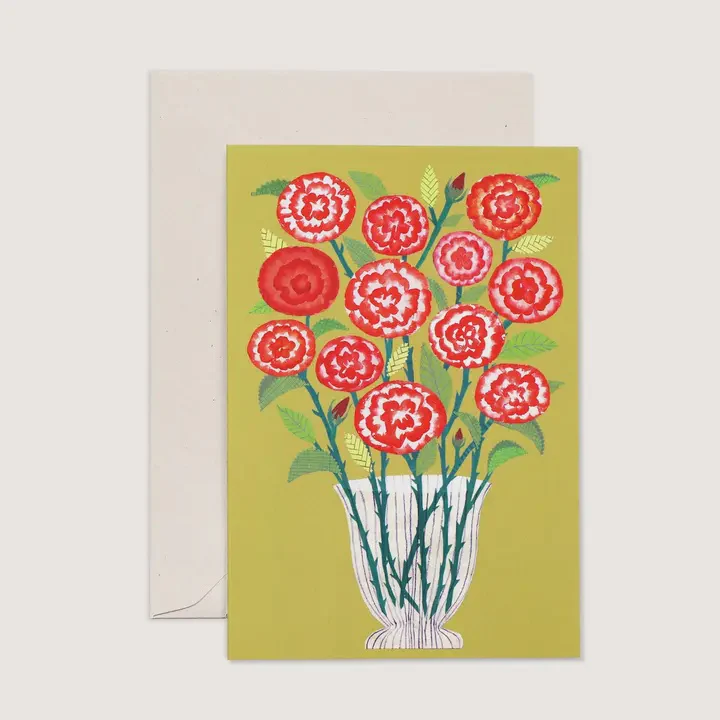 Valentines Card A Dozen Red Roses On Yellow