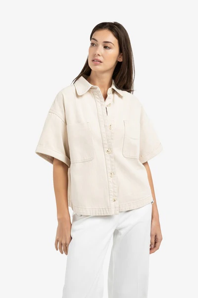 Yaya Denim Jacket Desert Beige